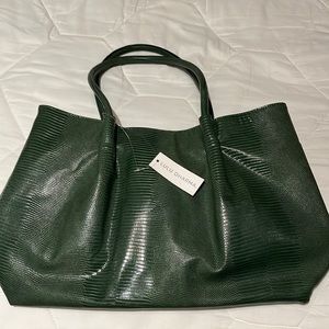 New with tags green vegan leather bag